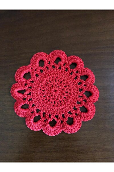 Hobi Dünyası 6-Piece Colored Coffee and Coasters - Red, Purple, Green and Bro...