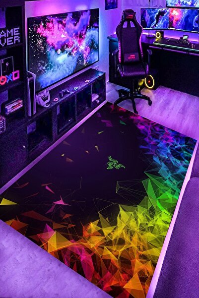 LuxerHome Kaymaz Taban Makinede Yıkanabilir Gaming Oyuncu Playstation Xbox Ga...