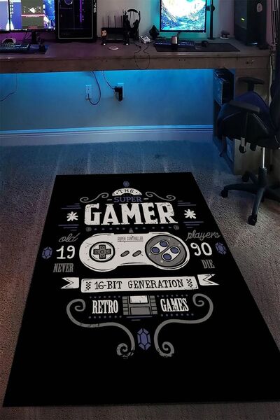 Alpacarpet Kaymaz Taban Makinede Yıkanabilir Gaming Oyuncu Playstation Xbox G...