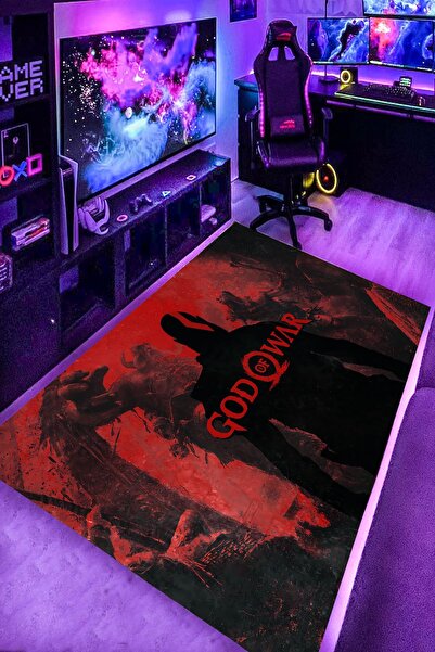 Alpacarpet Kaymaz Taban Makinede Yıkanabilir God Of War Oyuncu Playstation Xb...