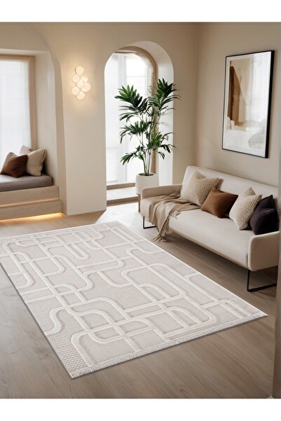 ALYONA Dekoratif Sisal Bukle İskandinav Dokuma Mutfak Yatak Odası Koridor Salon Balkon Yolluk Kesme Halısı