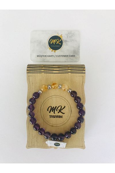 MK tasarım Real Amethyst Siitrin Bracelet - Mk Design, Bracelet Mkt41005