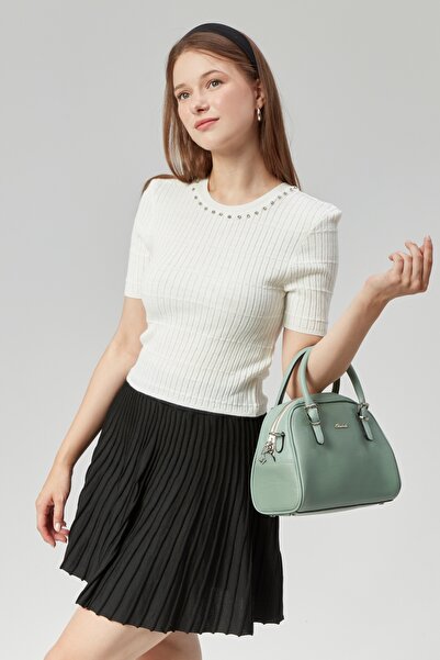 Morpelikan Women's Light Green Adjustable Shoulder Strap Hand Shoulder Bag