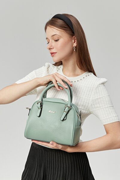 Morpelikan Women's Light Green Adjustable Shoulder Strap Hand Shoulder Bag