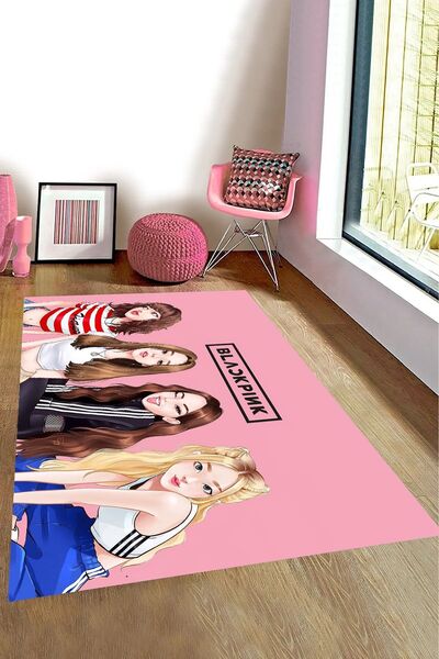 Genel Markalar Kaymaz Taban Makinede Yıkanabilir BlackPink Army Kpop Desenli ...