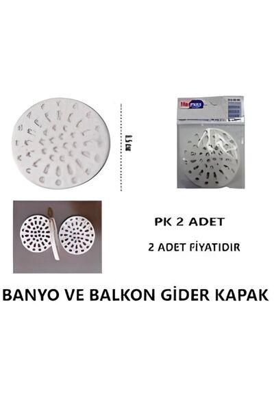 bk&tk design Gider Kapağı Yer Izgarası 2 Adet Yer Süzgeci Izgara Gider Kapağı