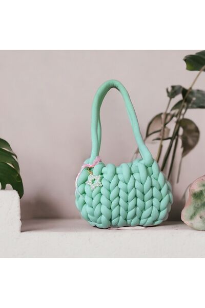 Ayşegül Süsleme Geantă Marshmallow tricotată manual în stil coreean, tendință...