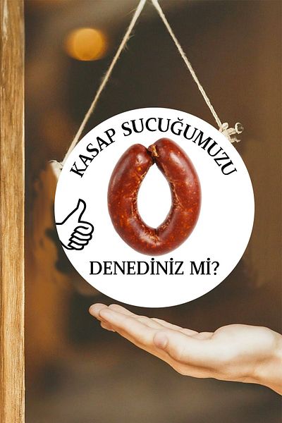 Nod Butcher Shop - Glass Door Board and Welcome Sign, Hanging Shop Ornament Painting Decor