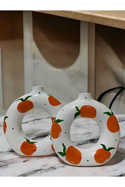 Porselian Χειροποίητο Διακοσμητικό Μοντέρνο Βάζο Μποέμ με Λεπτομέρεια Σχεδίου...