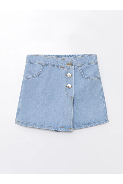 LC Waikiki Fustă cu pantaloni scurți de jeans pentru fete LCW Kids - Talie elastică