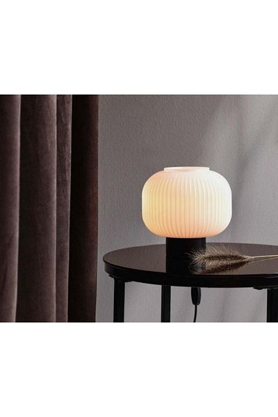 demet habek mylights Modern Opal Glass Lampshade Table Lamp Night Light Bed Black Lampshade Young Children's Room Bed