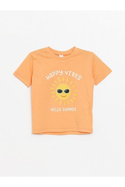 LC Waikiki LCW Baby Boy T-Shirt - Crew Neck, Short Sleeve, Printed