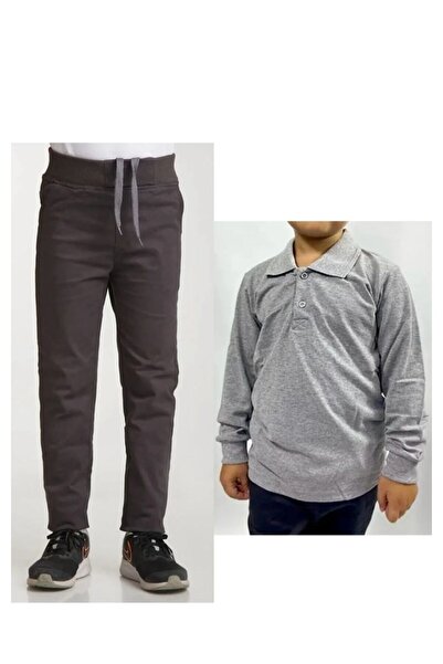 Ümiteks world of clothes تي شيرت مدرسي بأكمام طويلة ورقبة بولو باللون الأزرق ...