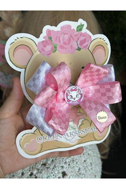 Queen Nelly Luxury Design Cat Marie - Large Layer, Bow, Automatic Clip Buckle, Pink and White