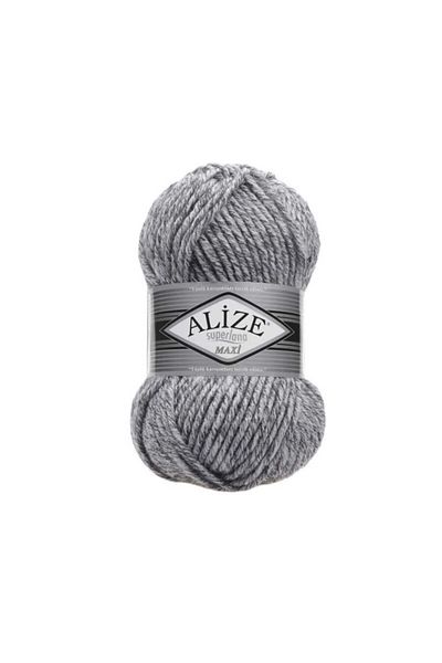 Alize 5 τεμάχια Süperlana Maxi Jaspe Grey 801 Χοντρό πλεκτό με νήματα γιλέκο ζακέτα με νήματα μαντήλια Beanie πουλόβερ