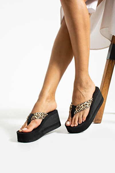 Bermody Γυναικείες παντόφλες Robin Leopard High Platform - Σαγιονάρες