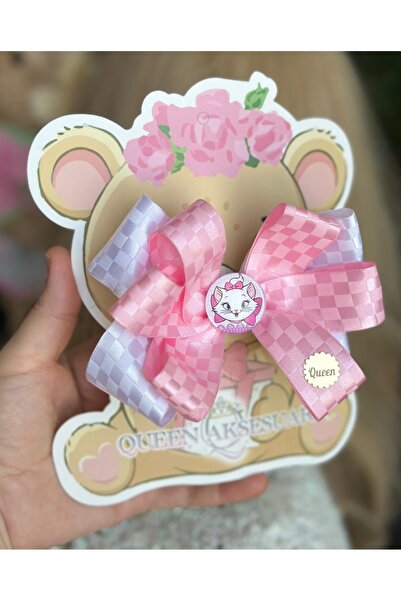 Queen Nelly Luxury Design Cat Marie - Large Layer, Bow, Automatic Clip Buckle, Pink and White