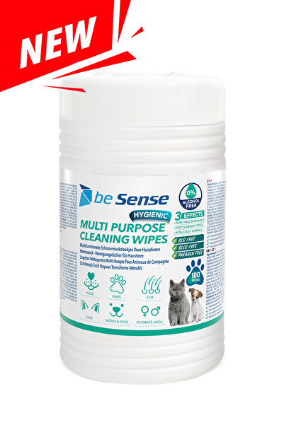 BESENSE Evcil Hayvan Islak Havlu - Alkolsüz Kova Islak Mendil, Koku Giderici