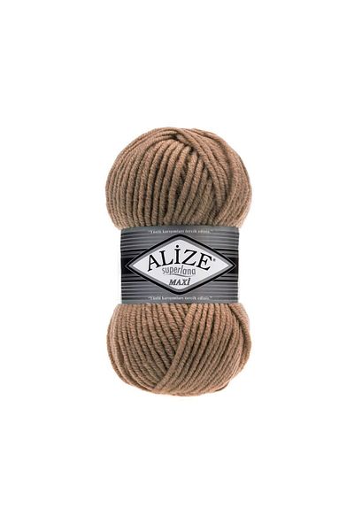Alize Süperlana Maxi Hand Knitting Yarn (Συσκευασία 5) - 466-σκούρο μπεζ