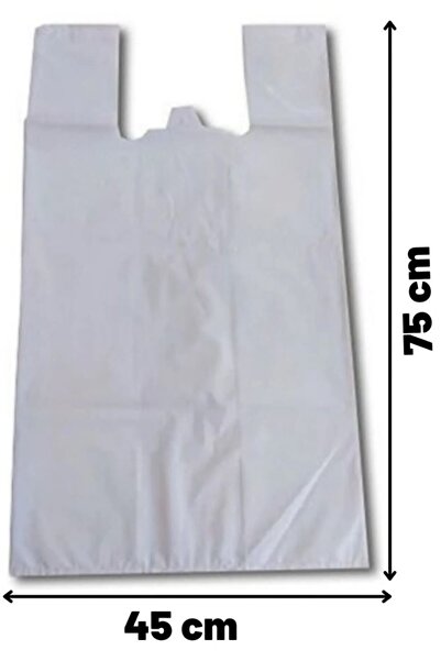 MG HOME 1 KG ADET KURBAN POŞETİ 45X75 KALIN KOKUSUZ KALIN ÇÖP POŞETİ ATLET POŞET BÜYÜK BOY BEYAZ POŞET