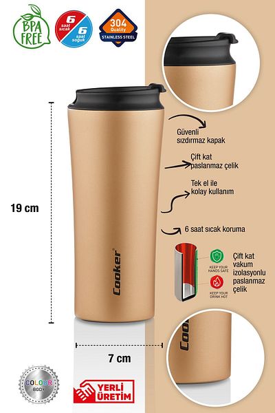 Wonder Acapulco Leak Proof No Odor 400 Ml Stainless Steel Thermos Flask School Water Bottle Picnic Tea Coffee