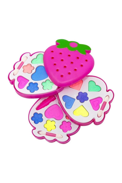 BAMTEBİ Çilek Kutulu Üç Katmanlı Kız Makyaj Seti Sürülebilir Makyaj Seti 3 Ka...