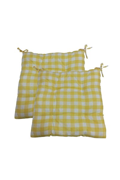 GÜLLÜCE HOME 2'li Pötikare-slikon Elyaf Dolgulu-yıkanabilir-sandalye Minderi-...