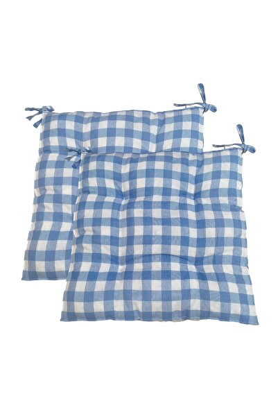 GÜLLÜCE HOME 2' li pötikare*slikon elyaf dolgulu*yıkanabilir*sandalye minderi