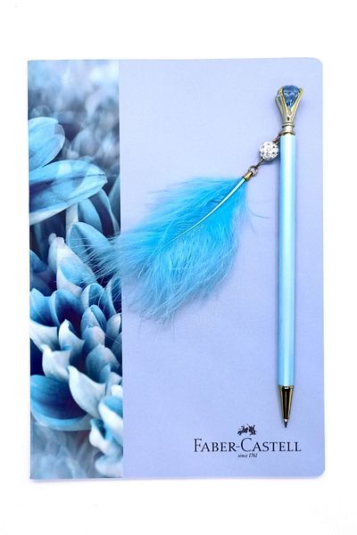 Faber Castell دفتر ملاحظات مقاس A5 غير مُبطن + قلم ميكانيكي متعدد الاستخدامات مزود بريش 0.7