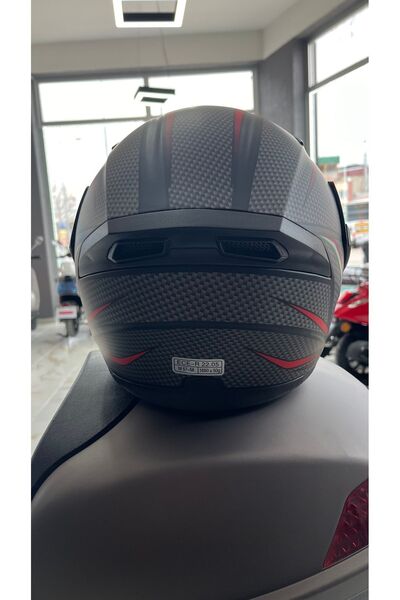 JK20 Jk 902 Mat Siyah-orange Güneş Vizörlü Çene Açılır Kask
