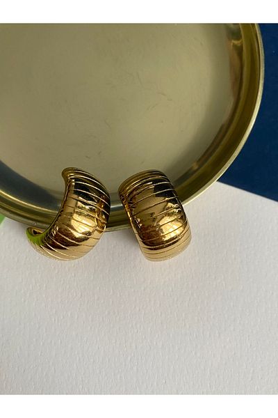 Pinery Jewels Pair of Large Ring Steel Tarnish Stainless Steel Overlay Earrings
