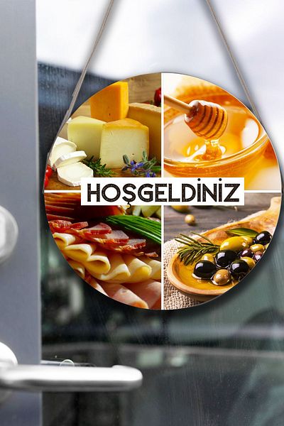 Nod Πάνελ τοίχου πόρτας Deli Market - Πινακίδα καλωσορίσματος για πρωινό και μπουκέτο