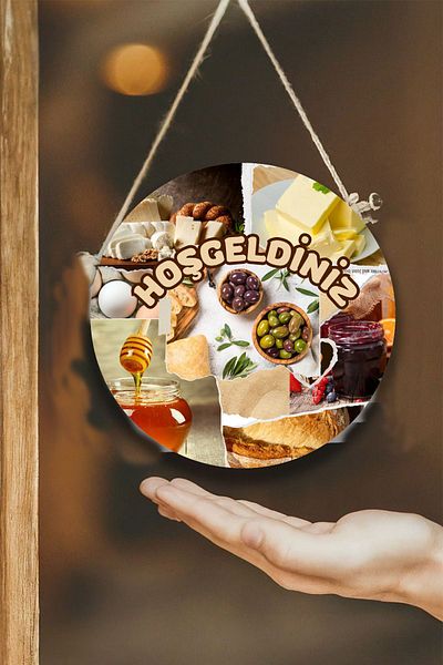 Nod Πάνελ τοίχου πόρτας Deli Market - Πινακίδα καλωσορίσματος για πρωινό και μπουκέτο