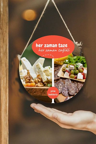 Nod Πάνελ τοίχου πόρτας Deli Market - Πινακίδα καλωσορίσματος για πρωινό και μπουκέτο