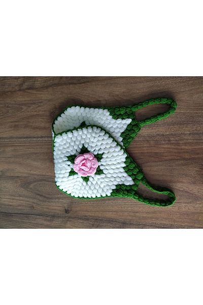 HANIMKIZ Hand Knitted Dowry Long Rose Bath Loofah