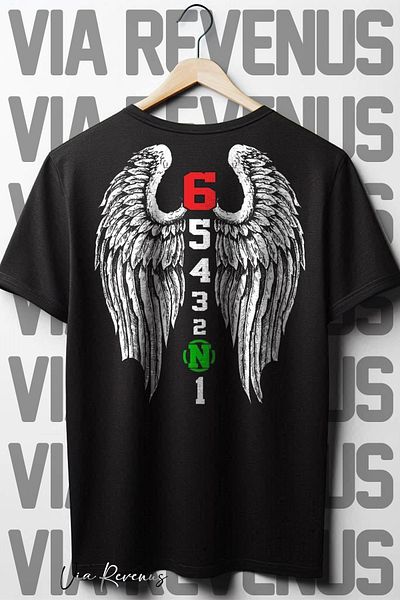 Vordevia Tricou oversize negru cu model Biker Gear