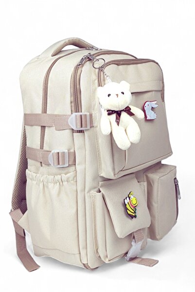 QUOVO Kore Tarzı Ortopedik Özel Tasarım Çok Cepli Su Geçirmez Yeni Aksesuarlı Kız  Erkek Okul Çantası