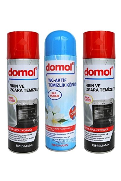 DOMOL Fırın Izgara Temizleyici Köpük Limonlu (2 Adet) ve Tuvalet Temizleme Kö...