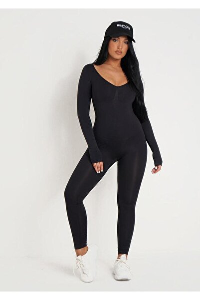 İBABUTİK Women's Polemid Fabric Sports Jumpsuit