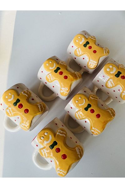 Banuart New Year's Cookie Man Gift Ceramic Coffee Cup