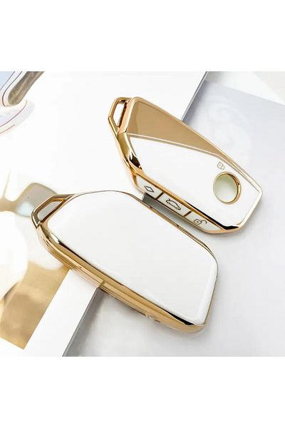 idealaksesuar Bmw Keychain Gold White Detailed Stylish Design Control Case Bmw Ix Stylish Design Control Case