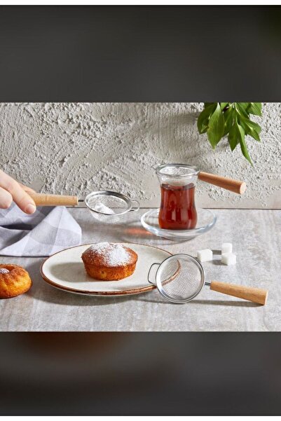 Woodeso مصفاة شاي بمقبض خشبي