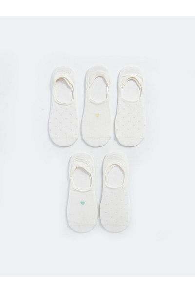 LC Waikiki Ecru Patterned Women's Ballerina Socks 5 Pack