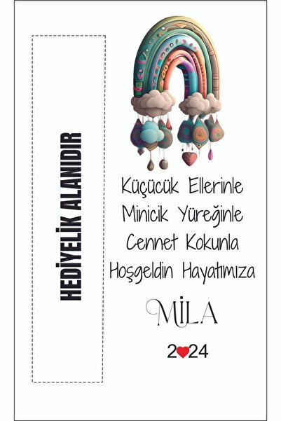 arl etiket tasarım dijital baskı merkezi Kişiye Özel Hediyelik Yenidoğan Kart...