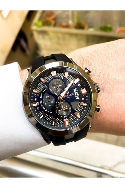 Reward functions active silicone cord Men's wrist watch