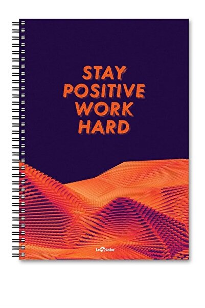 Le Color دفتر ملاحظات مدرسي مكون من 4 قطع مقاس A4 بخطوط حلزونية 4 × 200 ورقة