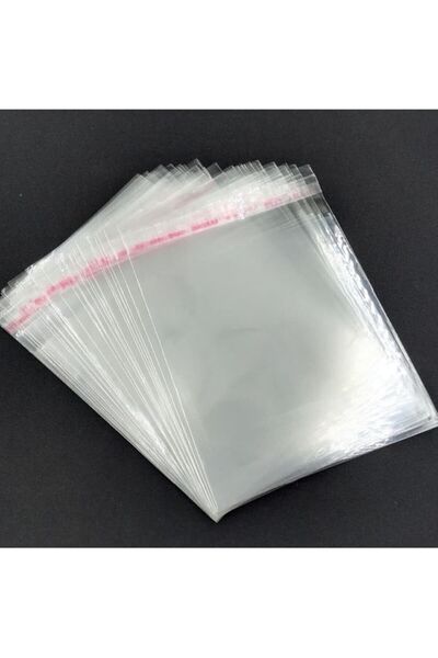 BossPack Şeffaf Bantlı (30x40 Cm) Parlak Jelatin Poşet (100 Adet) - Şeffaf Hediye Poşeti