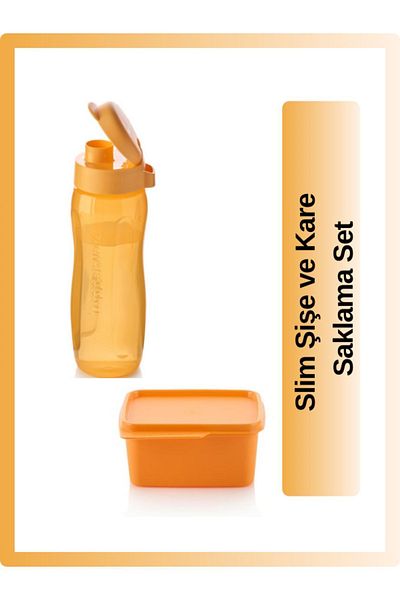 Tupperware 500ML Slim Bottle, 500ML Square Storage Container Set