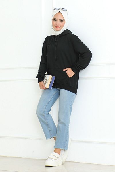 Bestenur Sweat cu glugă neagră Ahlin 1101
