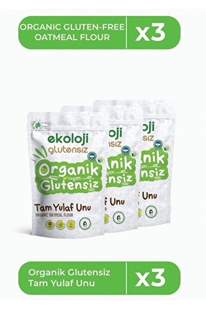 Ekoloji Glutensiz Organik Glutensiz Tam Yulaf Unu 500 Gr 3 lü Paket Organic G...